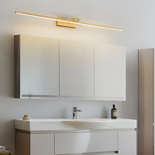 Modern Copper Adjustable LED Bathroom Vanity Light with Rotatable Rod and Linear Acrylic Shade - Image 4