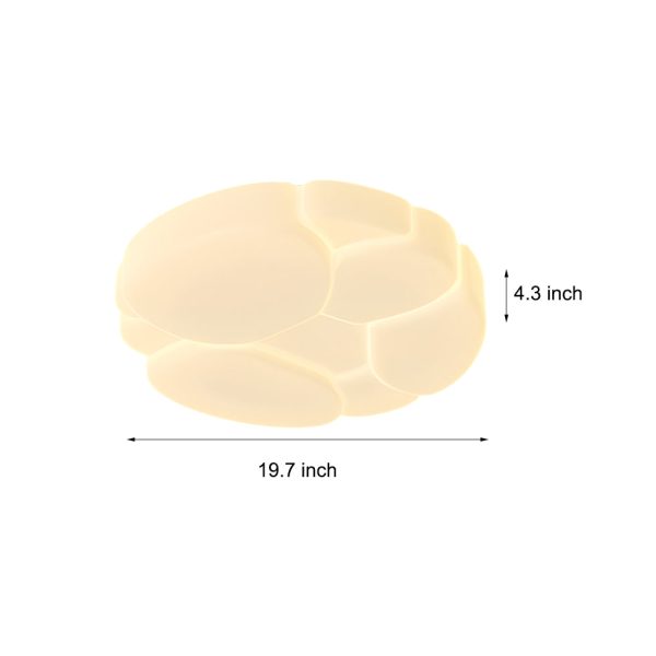 Round Clouds Cracks 3 Step Dimming Milky White Modern Ceiling Lights Fixture - Image 5