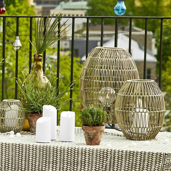 Spaceship Lighting Handmade Rattan Oval Cage Waterproof Outdoor Floor Lamp - Image 6