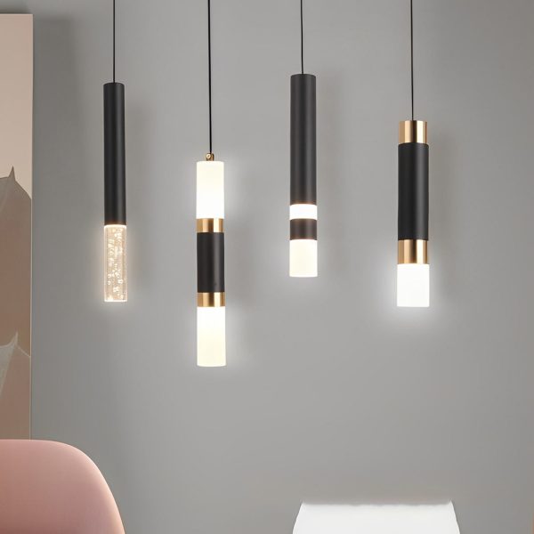 Personality Minimalist LED Black Nordic Pendant Light Kitchen Island Lighting - Image 13