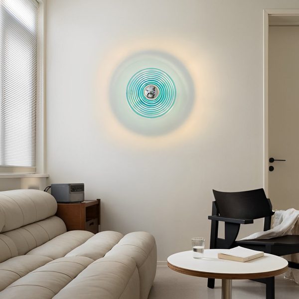 Round Stripes Glass Electroplated Iron Nordic Wall Lamp Ceiling Lights - Image 3