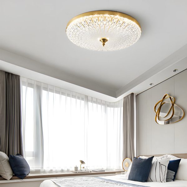 Round Sparkle Glass LED Flush Ceiling Light - Image 3