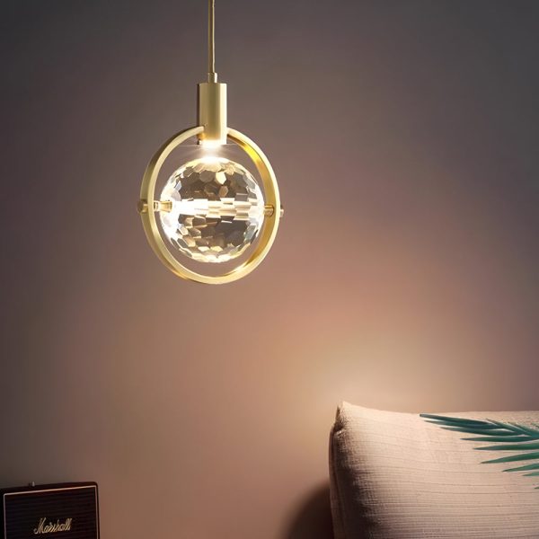 Round Semicircle Crystal Ball Ins LED Creative Modern Hanging Lights Fixture - Image 4