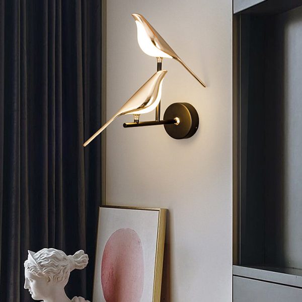 Magpies Creative Bird Adjustable LED Dimmable with Remote Nordic Wall Lamp - Image 3