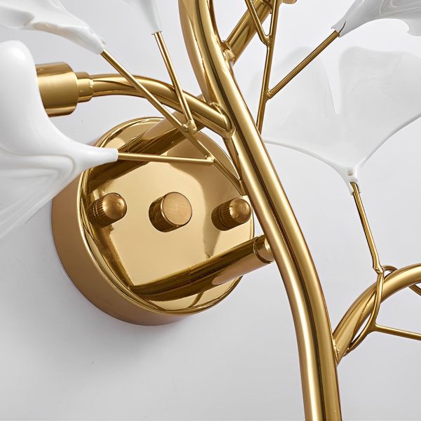 Ginkgo Biloba Leaves Branches 3 Step Dimming Gold Nordic Wall Lights Fixture - Image 5