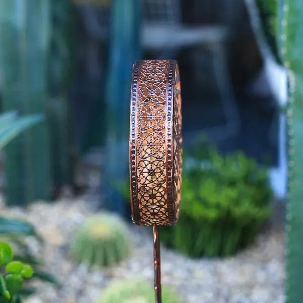 Round Iron Hollow Projection Flowers Screen Waterproof Solar Ground Lights - Image 5