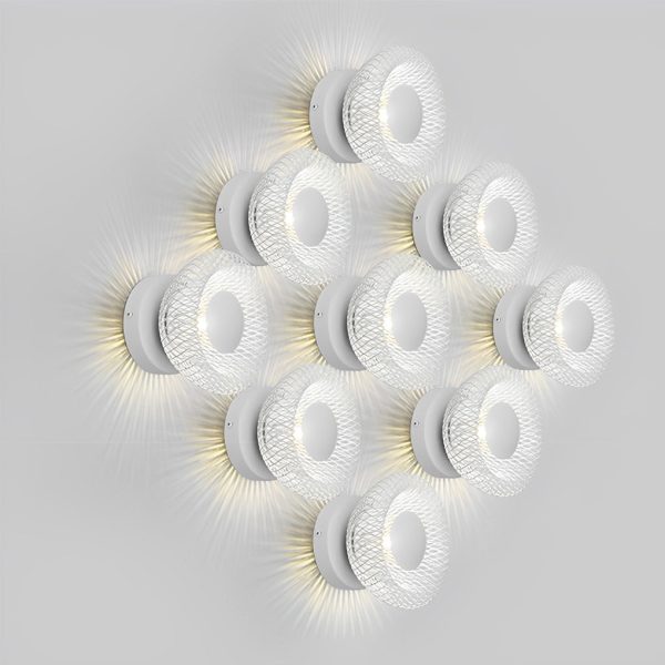Artistic Creative Circular Nest Grid LED Modern Wall Sconce Lighting - Image 7