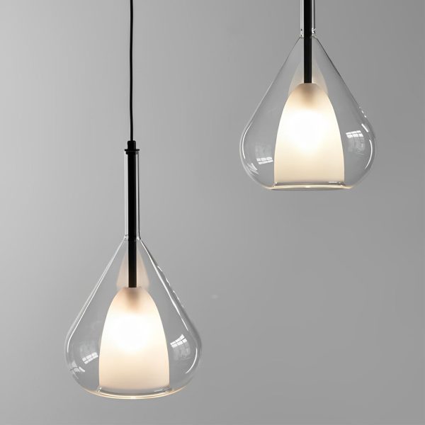Raindrop Creative Double Layers Glass Nordic Pendant Lights Small Chandelier - Image 5