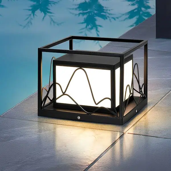 Square Waterproof Mountain Scenery Outdoor Solar Post Caps Lights - Image 3