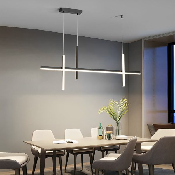 Minimalist Long Strip Three Step Dimming Stepless Dimmable Chandeliers - Image 4