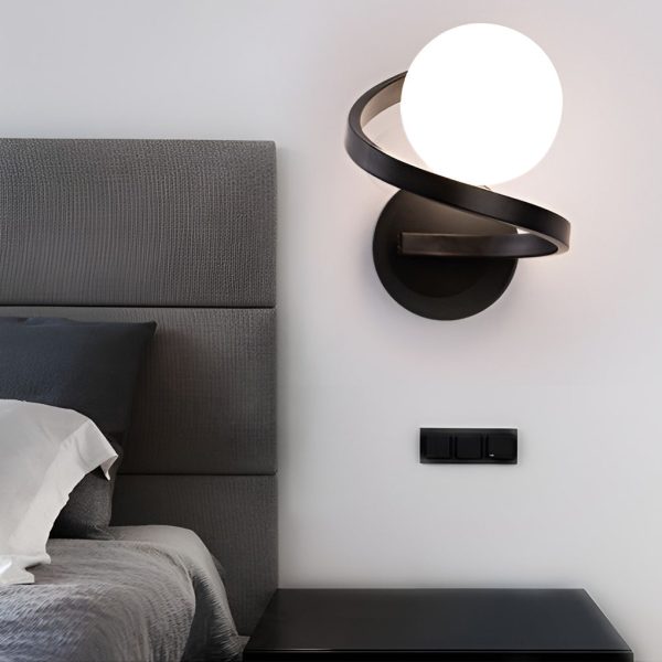 Electroplated Creative Curved Metal LED Modern Wall Sconce Lighting - Image 4