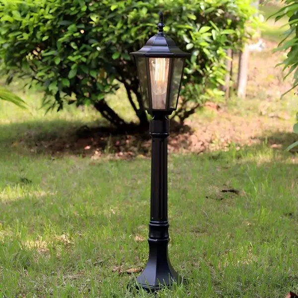 Elegant Traditional Black Post Path Light Waterproof E27 LED Lamp - Image 4