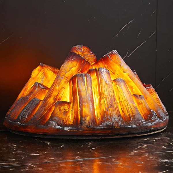 Decorative Resin Firewood Charcoal Pile Simulated Fireplace Flame Lamp - Image 5