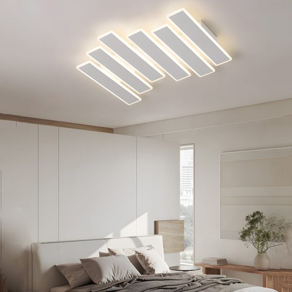 4/6-Lights White Metal Line Dimmable LED Ceiling Light - Image 4