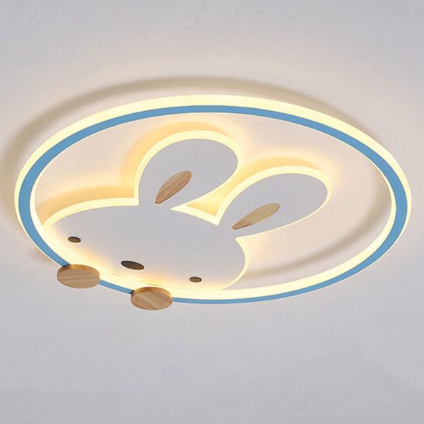 Childlike Modern Simple Cartoon Rabbit Design LED Flush Mount Light - Image 12