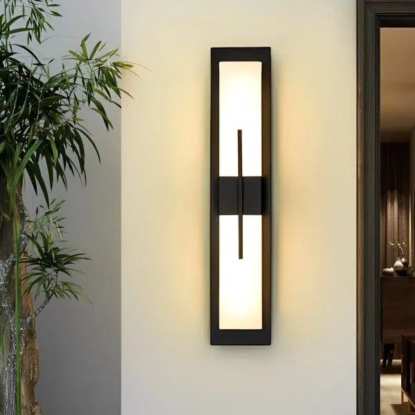 Creative Rectangular LED Waterproof Black Modern Outdoor Wall Lamp - Image 3