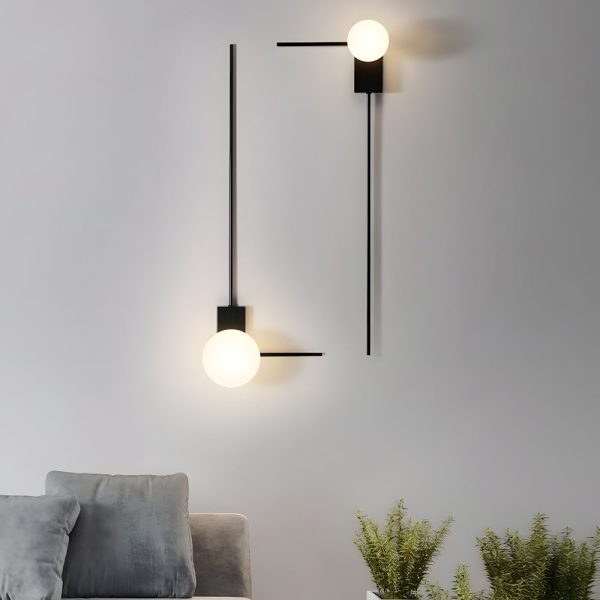 Simple Glass Ball Personalized Nordic Bedroom Wall Light Fixture - Image 2