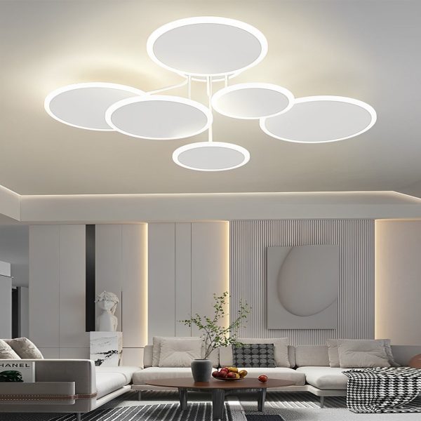 2/3/6 Round Three Step Dimming LED Matte White Nordic Ceiling Lights Fixture - Image 6