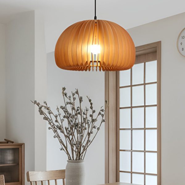Creative Wood Pumpkin-Shaped Retro Nordic Chandelier Pendant Light - Image 4