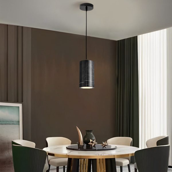 Minimalist Cylindrical Marmoreal 3 Step Dimming Nordic Pendant Lights - Image 2
