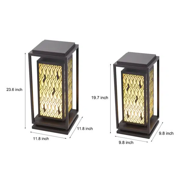 Square Retro Waterproof LED Black Vintage Outdoor Pathway Lights Lawn Lamp - Image 5
