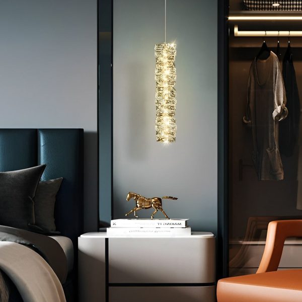 Metal Crystal LED Three Step Dimming Postmodern Bedroom Chandelier - Image 3
