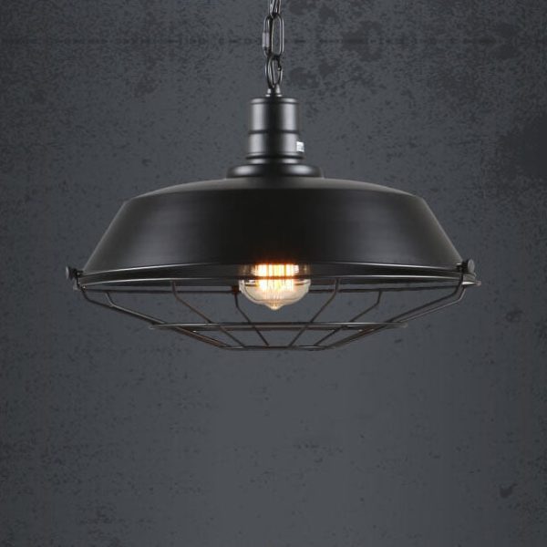 Industrial Wide Cage 1-Light Pendant Light - Image 10