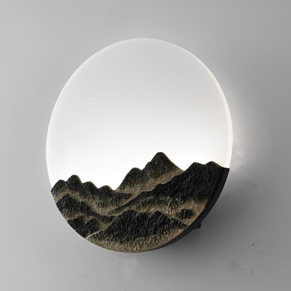 Round Creative Mountain Scenery LED Waterproof Modern Outdoor Wall Lamp - Image 6