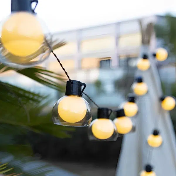 Battery Operated USB Solar 40 Lights LED Bulbs Outdoor String Lights - Image 4