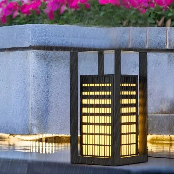 Black Industrial LED Outdoor Pathway Lantern - Building-Inspired Cuboid Design - Image 7