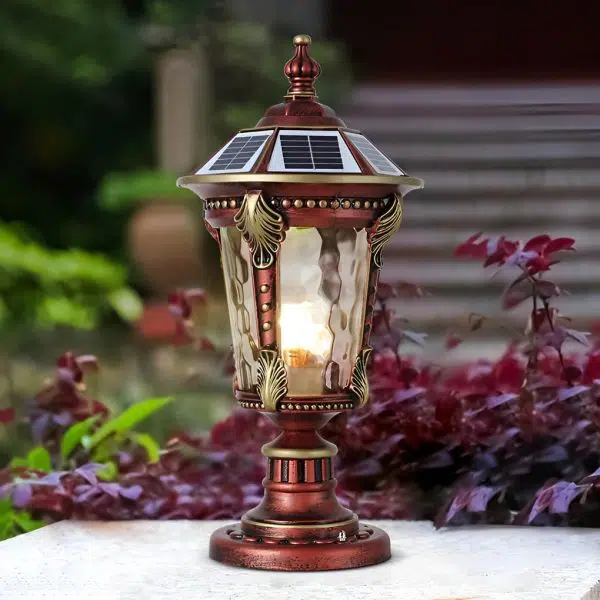 Dual Purpose Waterproof Aluminum Retro Solar Fence Post Lights with Remote - Image 4