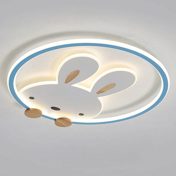 Childlike Modern Simple Cartoon Rabbit Design LED Flush Mount Light - Image 13