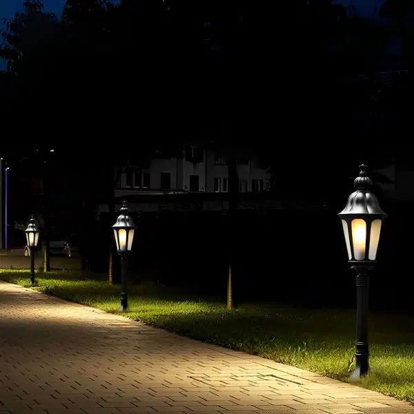 Elegant European-Style Black LED Outdoor Pathway Lamp Post - Image 7