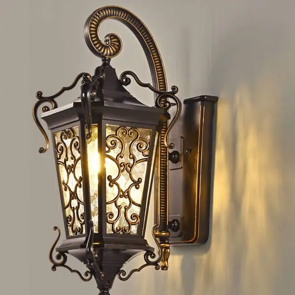 European Palace Outdoor Waterproof 1-Light Wall Sconce Lamp - Image 2