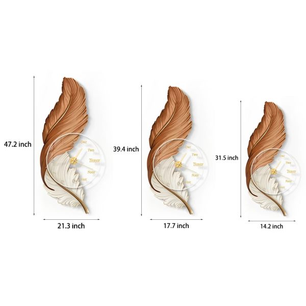 Feathers Painting Acrylic USB DC5V Round Wall Clock Wall Lamp with Remote - Image 5