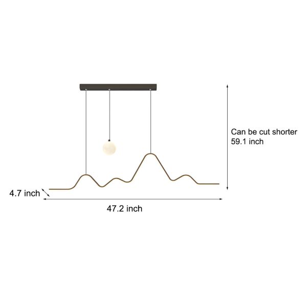 Long Strip Waves Mountain Moon 3 Step Dimming Modern Dining Room Light - Image 4