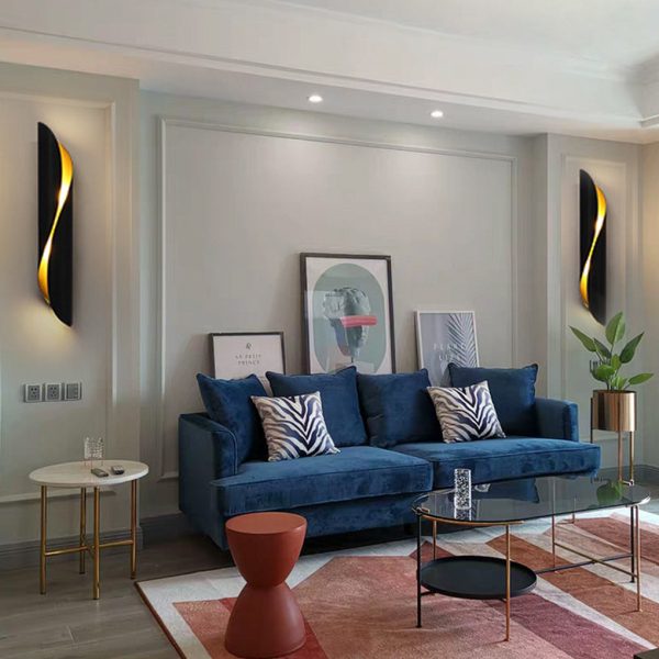 Nordic Unique Arc Background Wall Bedside Industrial Style Wall Lamp - Image 4