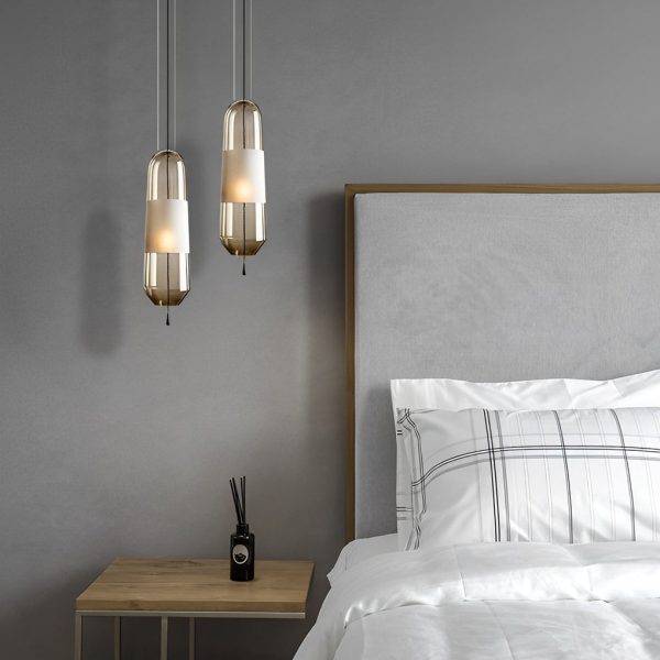 Creative Art Glass Shade Hardware Nordic Pendant Lights Fixture Hanging Lamp - Image 2