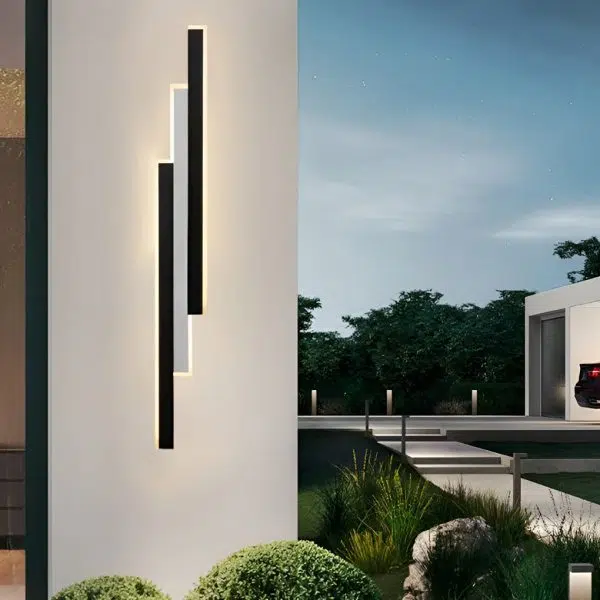 3-light Combined Linear Wall Lights 3-LED Rectangle Bar Outdoor Wall Light - Image 3