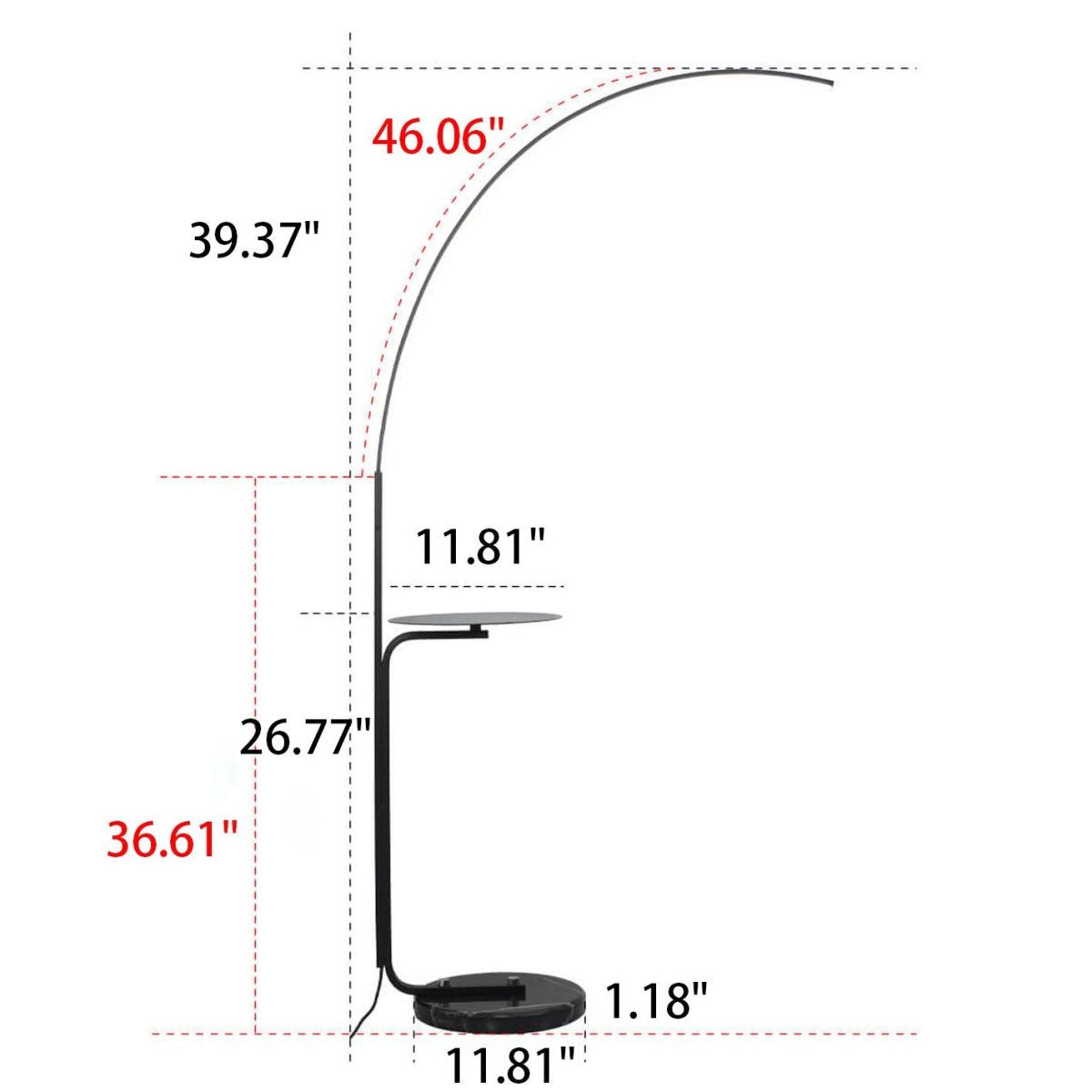 Nordic Minimalist Line Bending with Tray LED Standing Floor Lamp - Image 3