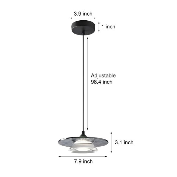 Dia 7'' LED 3 Step Dimming Glass Italian Kitchen Pendant Lighting - Image 6