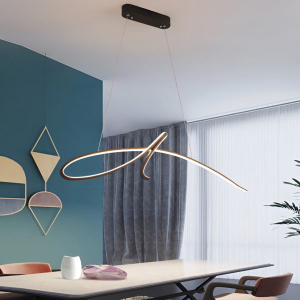 Creative Line Stepless Dimming LED Black Nordic Kitchen Pendant Lighting - Image 2