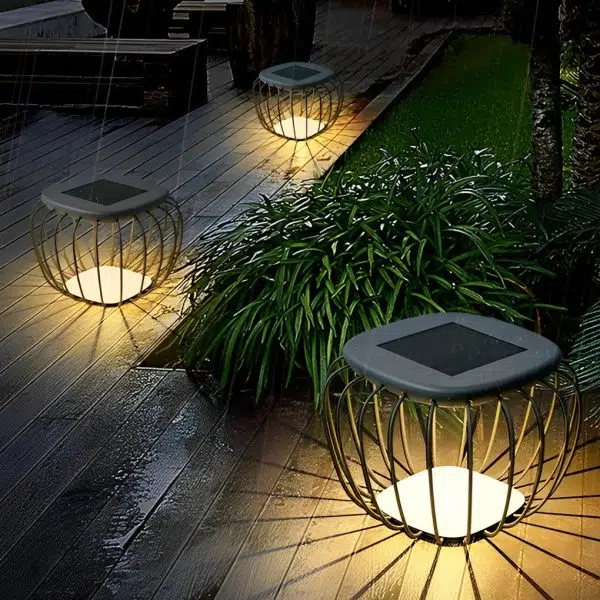 Waterproof Table Chair LED Modern Solar Outdoor Lanterns Floor Lamp - Image 3