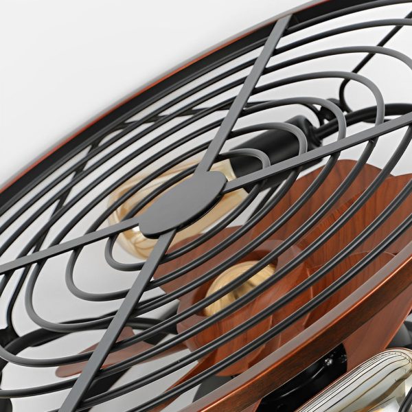 Vintage Metal Timing Mute Industrial Style Bladeless Ceiling Fans Lamp - Image 7