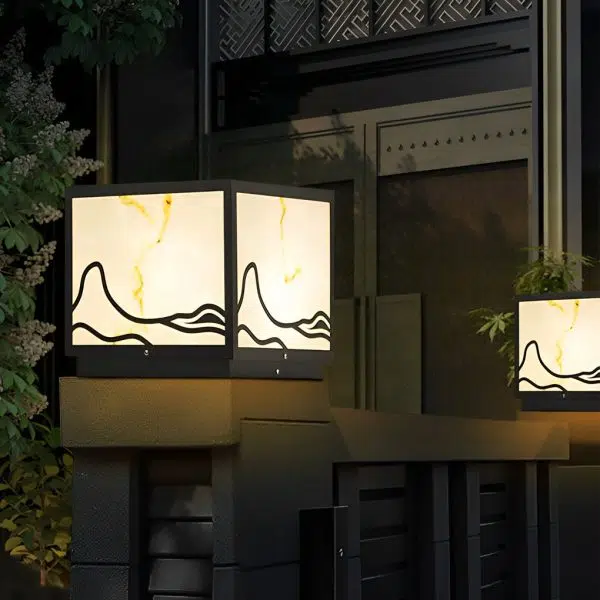 Waterproof LED Mountain Scenery Intelligent Solar Solar Post Caps Lights - Image 6