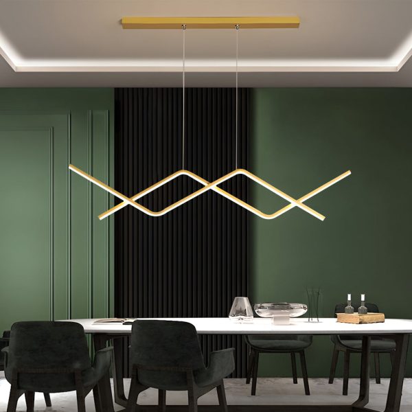 Creative Linear Design LED 3 Step Dimming Modern Chandelier Hanging Lamp - Image 2