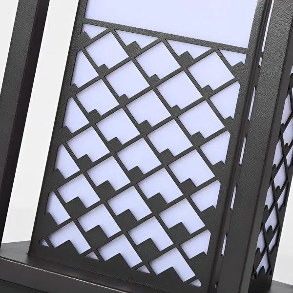 Retro Lantern Waterproof LED Black Modern Outdoor Lawn Lamp Solar Lights - Image 6