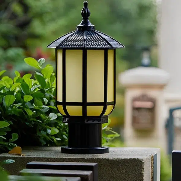 Waterproof IP55 LED 12W 3 Step Dimming Retro Outdoor Fence Post Lights - Image 3