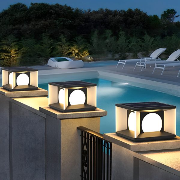 Square LED Waterproof Modern Solar Post Caps Lights Deck Post Lights - Image 3