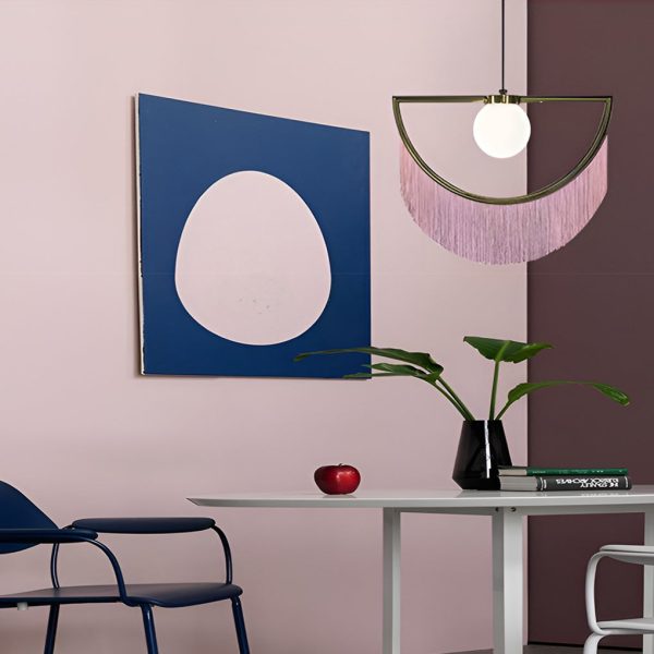 Pink Tassels Creative LED Nordic Chandelier Pendant Light Hanging Lamp - Image 3